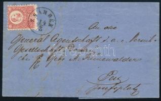 1871 Réznyomat 5kr levélen / on cover "ZSÁMBÉK" (Gudlin 300 p)
