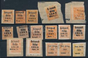 1901-1914 15 db Hírlapbélyeg Budapesti Hírlap előérvénytelenítéssel