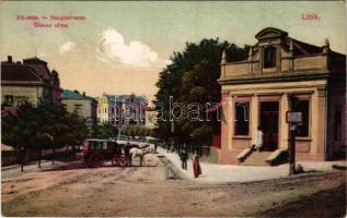 Lipik, Glavna ulica. Franjo Paitl / Fő utca, Pakrac-Lipik omnibusz / main street, omnibus (fl)