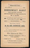 1900 Dobrowsky Ágost antikvárium árjegyzéke 16 p. felvágatlan