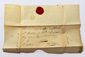 1850 báró Eötvös József (1813-1871) királyi ügyek igazgatója által írt viaszpecsétes hivatalos levél...