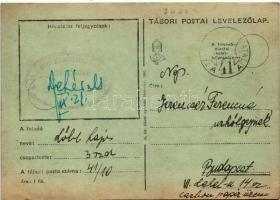 Üdvözlet Erdélyből! Egyedi, kézzel rajzolt második világháborús tábori postai levelezőlap, katona mo...