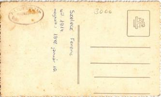 Szelecz Ferenc (?) kerékpárral. Páyer Zoltán felvétele / man with bicycle. photo (ragasztónyom / glu...