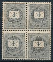 1898 1kr négyestömb postatiszta. Ritka! / Mi 41 X block of 4