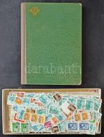 Több száz modern magyar bélyeg lapos dobozban + 10 lapos, közepes üres berakó