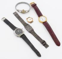 5 darab orosz és japán karóra, közte Casio, vegyes állapotban