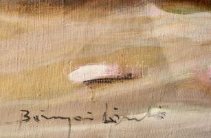 Olvashatatlan jelzéssel: Csendélet. Olaj, vászon. Hátoldalán Képcsarnok Vállalat töredékes címkéjéve...