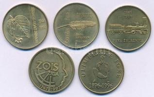 Szlovénia 1994-1997. 5T Ni-sárgaréz 5xklf emlékkiadások: "Abraham püspök - Freisingi kéziratok&...