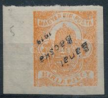 Bánát-Bácska 1919 Hírlapbélyeg fordított felülnyomással, Bodor vizsgálójellel (15.000)