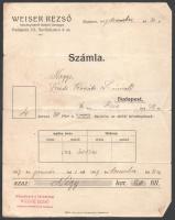 1913, 1917 Kézdi-Kovács László (1864-1942) számár küldött adófelügyelői végzés és számla