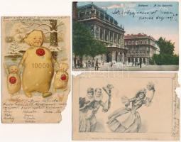 51 db RÉGI képeslap, városképek és üdvözlőlapok, a legtöbb sérült állapotban / 51 pre-1945 postcards, town views and greeting cards, mainly in damaged condition