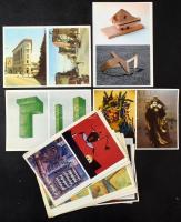18 db MODERN Mozgó Világ vágatlan dupla méretű képeslap + 1 db Székesfehérvári Skanzen ismertető vágatlan képeslapokkal