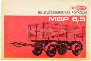 cca 1970 MBP-6,5 típusú mezőgazdasági billenőplatós pótkocsi kezelési és karbantartási utasítása, 31p
