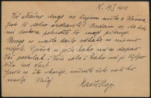 SHS 1919 Díjjegyes levelezőlap / PS-card "ZAGREB" - Slatina. Signed: Bodor