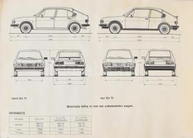 cca 1970 Alfa Romeo Alfasud német nyelvű szervizkönyv, ázott