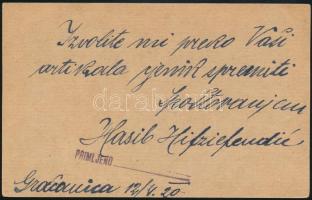 SHS 1920 Díjjegyes levelezőlap / PS-card. Signed: Bodor
