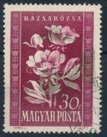 1950 Virág (I.) 30f eltolódott zöld és rózsaszín színnyomattal