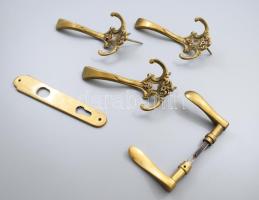 Réz kilincs, zárcímke és 3 darab akasztó