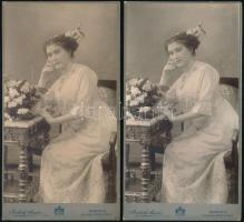 cca 1890-1910 4 db keményhátú esküvői fotó budapesti műtermekből, 21×11 cm