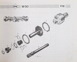 IFA W50 tehergépkocsi és modellváltozatainak alkatrészkatalógusa III. Bp., Autó- és Alkatrészkereske...