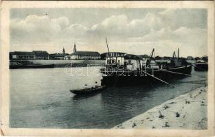 Zenta, Senta; kikötő, M.F.T.R. gőzhajó. Aleksandar Politzer kiadása / port, steamship (fl)