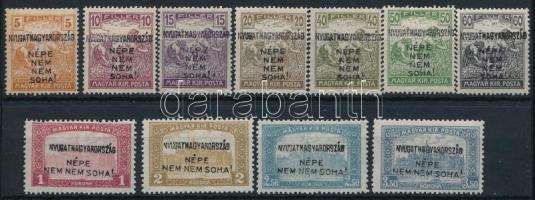 Nyugat-Magyarország IV. 1921 Teljes sor, Bodor vizsgálójellel (**27.500)