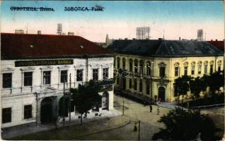 1941 Szabadka, Subotica; Posta, Jugoslavenska Banka / posta, bank / post office, bank + "1941 SZABADKA VISSZATÉRT" So. Stpl (EK)