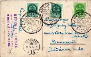 1941 Szabadka, Subotica; Posta, Jugoslavenska Banka / posta, bank / post office, bank + "1941 S...