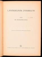 Gsteu, Hermann: Länderkunde Österreichs. Wien-Innsbruck, 1948, Tyrolia-Verlag, 371+(1) p. Oldalszámozáson kívül fekete-fehér képtáblákkal. Német nyelven. Kiadói félvászon-kötés, kissé viseltes borítóval, intézményi bélyegzőkkel, egy kijáró képtáblával.