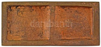 DN "Dombóvár" nyitott könyv alakú, egyoldalas öntött bronz plakett (~63x135mm) T:AU