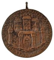 DN "SIGILLUM LATINORUM CIVITATIS STRIGONIENSIS" III. Béla esztergomi pecsétnyomójának egyoldalas fém emlékplakettje lyuk nélküli füllel (~75mm) T:AU,XF