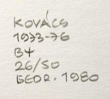 Kovács Attila (1938-2017): Geometria, 1973-76. Szitanyomat, papír, jelzett és számozott (26/50) a há...