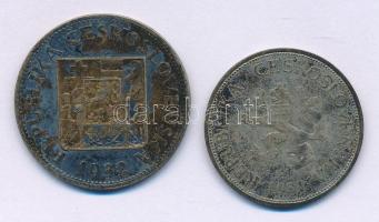 Csehszlovákia 1931. 5K Ag + 1932. 10K Ag T:F patina Czechoslovakia 1931. 5 Korun Ag + 1932. 10 Korun Ag C:F patina