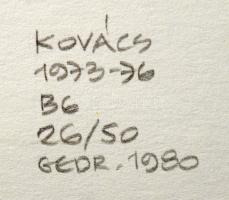 Kovács Attila (1938-2017): Geometria, 1973-76. Szitanyomat, papír, jelzett és számozott (26/50) a há...