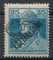 Debrecen II. 1919 Károly/Köztársaság 25f, Bodor vizsgálójellel (**10.000)