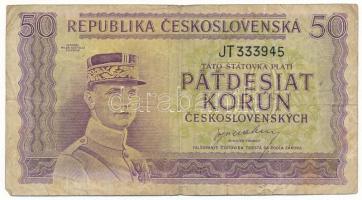 Csehszlovákia 1945. 50K T:F,VG Czechoslovakia 1945. 50 Korun C:F,VG Krause P#62