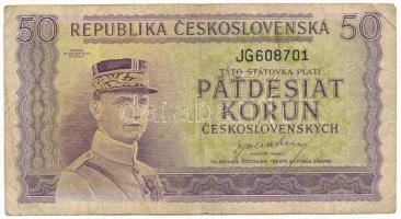 Csehszlovákia 1945. 50K T:F,VG Czechoslovakia 1945. 50 Korun C:F,VG Krause P#62