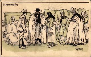 1924 Subavásár. Kiadja Kner Izidor / Hungarian folklore art postcard. s: Garay (EB)