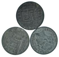 Belgium 1941. 5Fr Zn (Holland körirat) + 1943-1945. 5Fr Zn (2xklf), (Francia körirat) T:AU,XF Belgium 1941. 5 Francs Zn (Dutch text) + 1943-1945. 5 Francs Zn (2xdiff), (French text) T:AU,XF Krause KM#129, KM#130