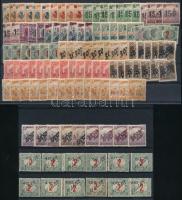 Temesvár I-III. 1919 117 db bélyeg, Bodor vizsgálójellel 2 db stecklapon