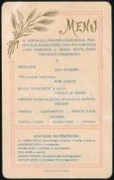 1903 A Miskolci Pincér-Szakiskola megnyitása alkalmából tartott díszebéd menükártyája, sérülésekkel