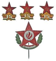 1959. "1919-1959" festett Al úttörő jelvény + DN "Úttörő - 15 év" aranyozott, műgyantás bronz jelvény (3x) T:AU,XF