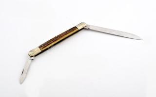 R jelzéssel magyar agancsos szalonnázó bicska, nyitva h: 21 cm