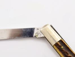 R jelzéssel magyar agancsos szalonnázó bicska, nyitva h: 21 cm