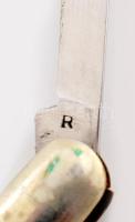 R jelzéssel magyar agancsos szalonnázó bicska, nyitva h: 21 cm