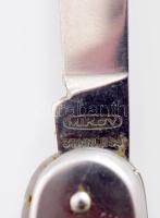 Mikov cseh bicska, jelzett, bőr tokban, nyitva h: 16 cm