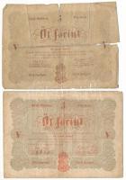 1848. 5Ft "Kossuth bankó" vörösesbarna és barna nyomat (2xklf) T:F,G egyik nagyobb szakadásokkal Adamo G109, G109A