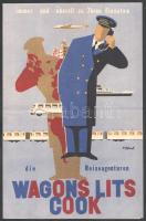 cca 1930-1940 Wagons-Lits Cook nemzetközi vasúti hálókocsi és európai nagy expresszvonat-társaság német nyelvű prospektusa