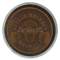 DN (1970 k.) Fővárosi Közlekedésbiztonsági Tanács "Vezess Baleset Nélkül! - FKBT" egyoldalas bronz emlékplakett bakelit alapzaton (50mm) T:AU,XF