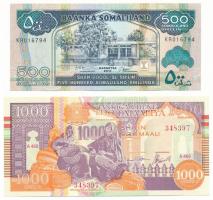 Szomália 1990. 1000Sh + Szomáliföld 2011. 500Sh T:UNC Somalia 1990. 1000 Shillings + Somaliland 2011. 500 Shillings C:UNC